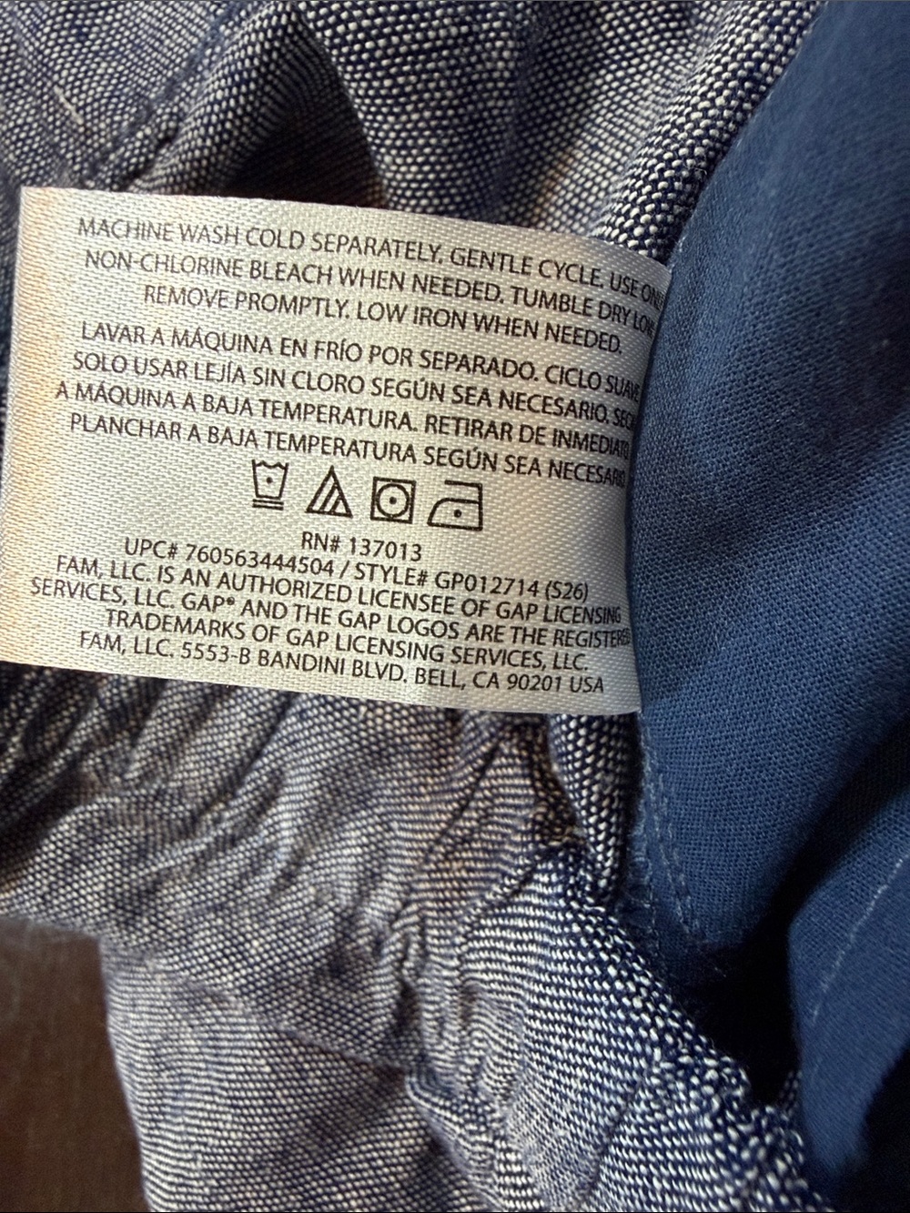 NWT GAP Linen Wide Leg Pants in Heathered Blue Coastal - Picture 8 of 12